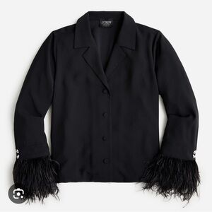 J. Crew Black Blazer with Feathered Cuffs